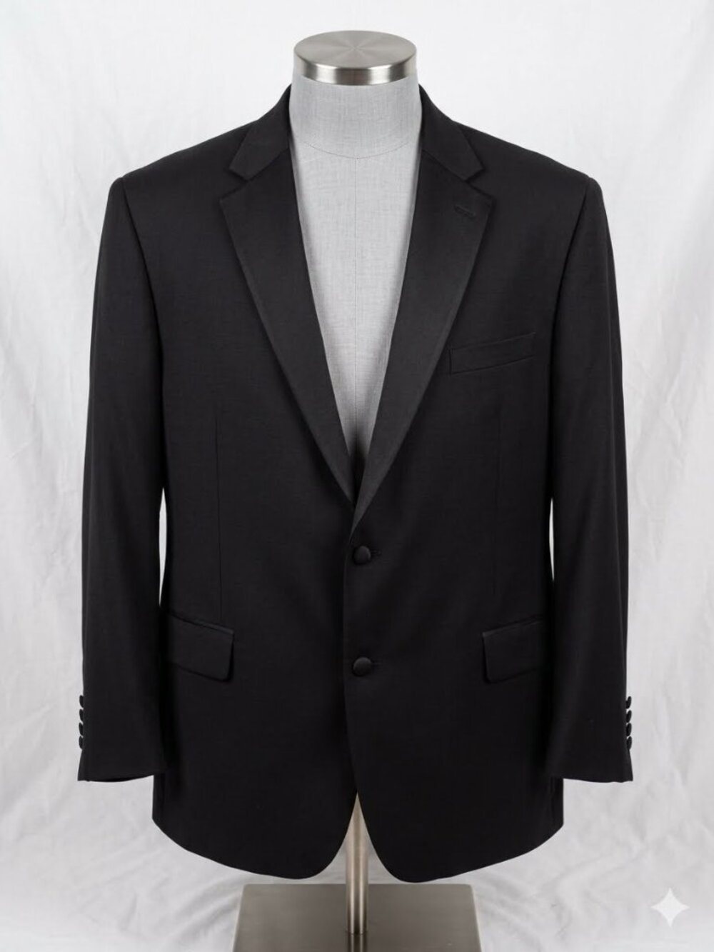 Renoir Men's Classic Black Two-Button Vented Blazer Jacket 58R